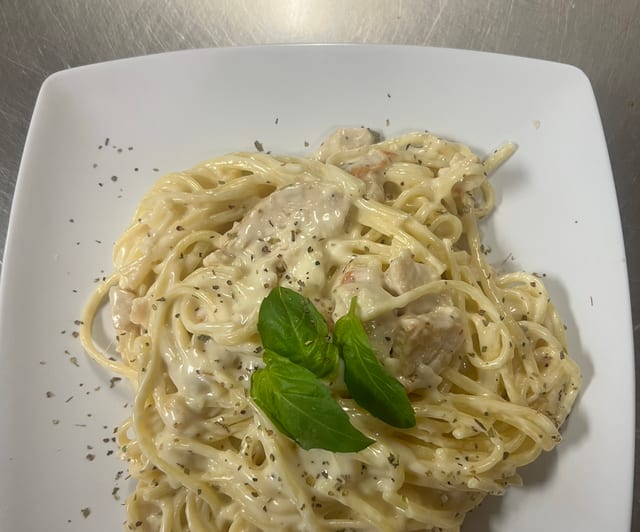 Chicken Fettuccine Alfredo.