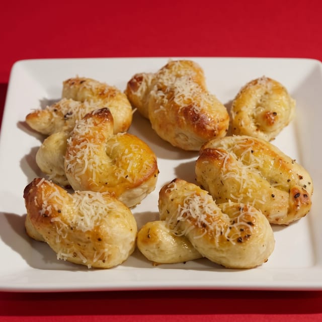 Garlic Parmesan Bread Knots.