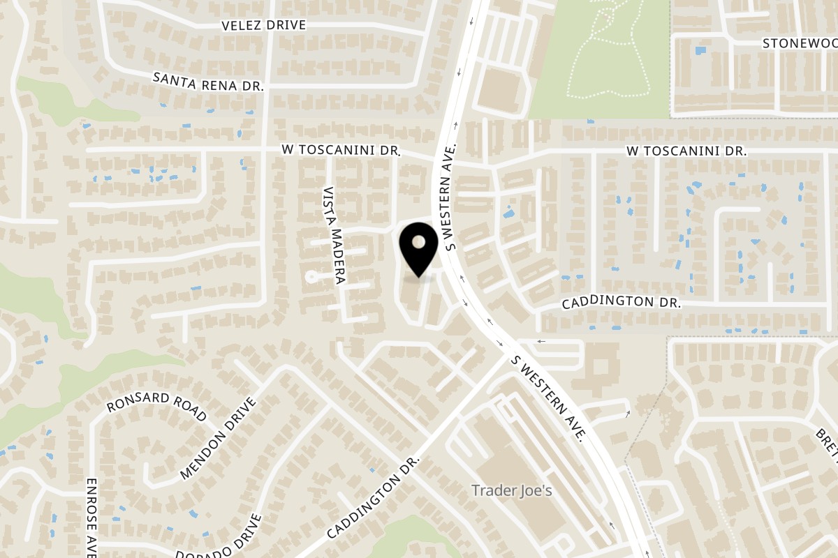 Map showing the location of Stuft Pizza on 28635 S Western Ave in Rancho Palos Verdes
